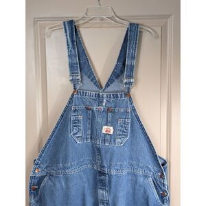 Round House Carpenter Bib Overalls Button Fly Made in USA Blue Men's Size 52